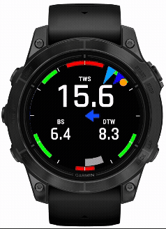 Animated demonstration of live NMEA2000 data streaming to Garmin watch